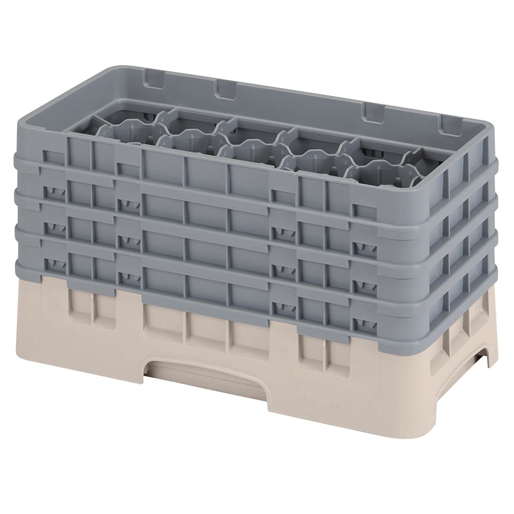 Cambro 17HS800184 Camrack Glass Rack - (4)Extenders, 17 Compartment, Beige