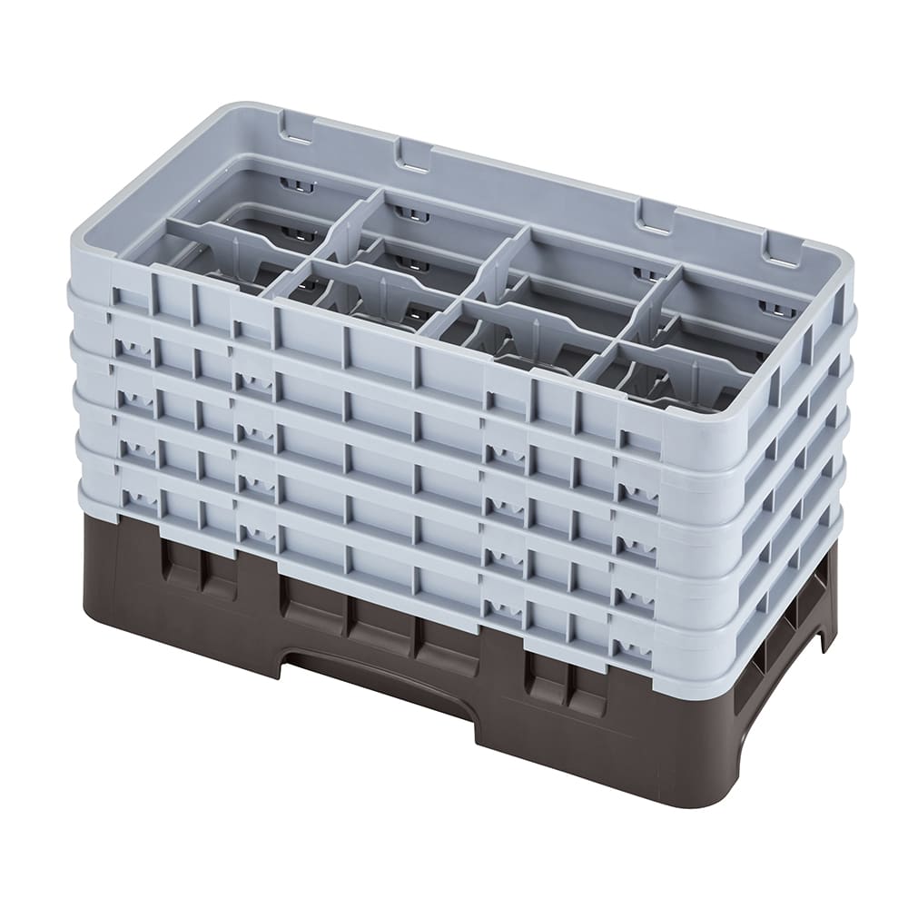 Cambro 17HS958167 Camrack Glass Rack - (5)Extenders, 17 Compartment, Brown