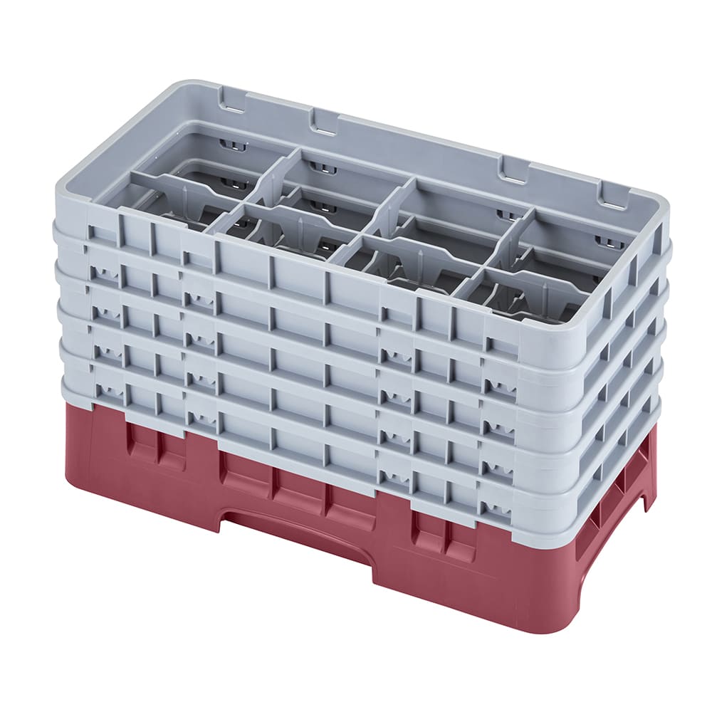 Cambro 17HS958416 Camrack Glass Rack - (5)Extenders, 17 Compartment, Cranberry