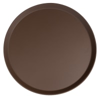 Cambro 1800CT110 18" Round Camtread Serving Tray - Fiberglass, Black Satin thumbnail 5