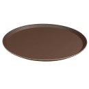 Cambro 1800CT138 18" Round Camtread Serving Tray - Fiberglass, Tavern Tan thumbnail 3