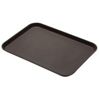 Cambro 1826CT110 Rectangular Camtread Serving Tray - 17 13/16x25 11/16", Fiberglass, Black Satin thumbnail 3