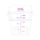 Cambro 18SFSCW441 18 qt Square Food Storage Container - CamSquare®, Allergen-Free, Polycarbonate, Clear thumbnail 3