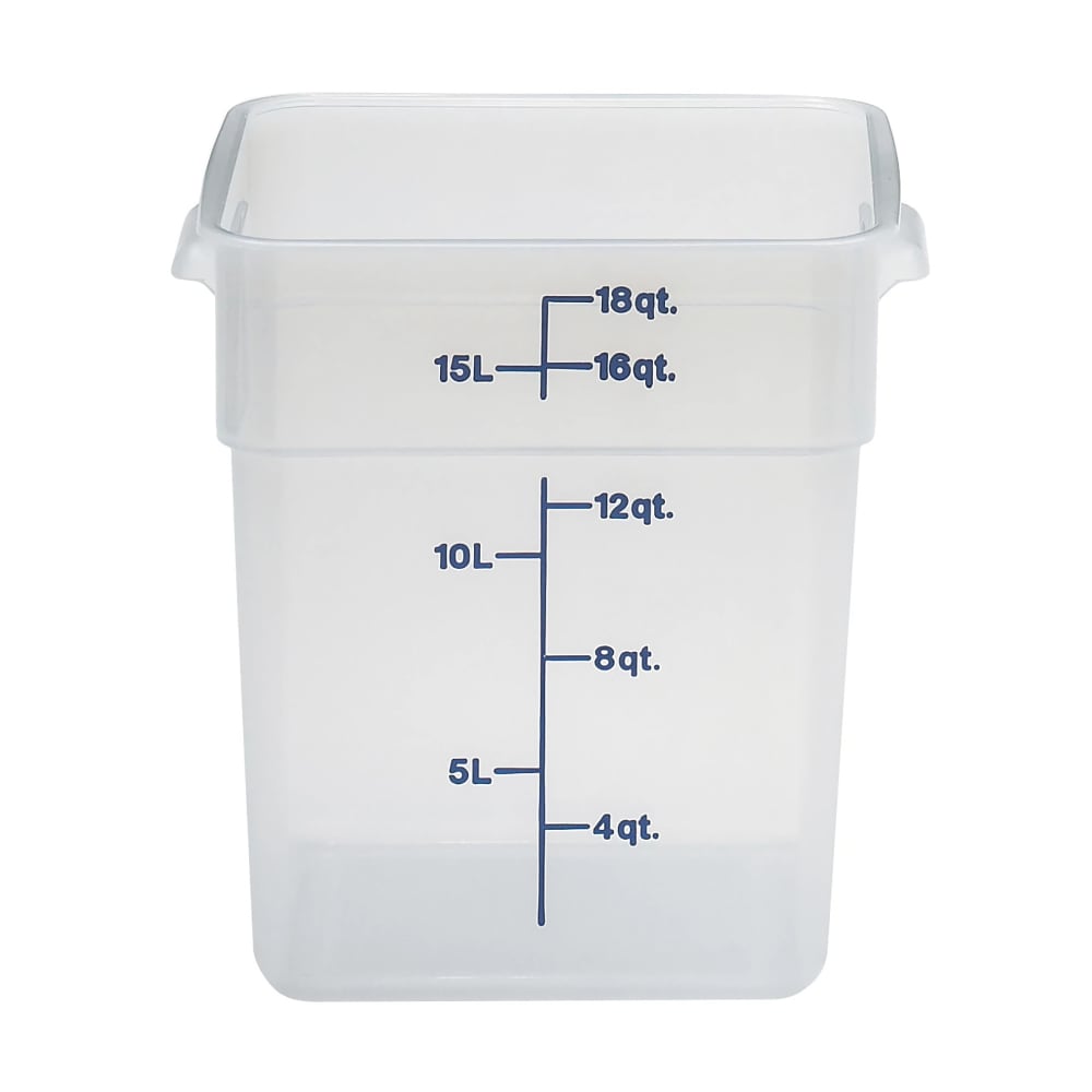 Cambro 18SFSPP190 18 qt Square Food Storage Container - CamSquare®, Polypropylene, Translucent