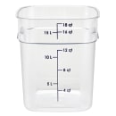 Cambro 18SFSPROCW135 18 qt FreshPro Square Food Storage Container - CamSquare®, Polycarbonate, Blue Graduation thumbnail 2