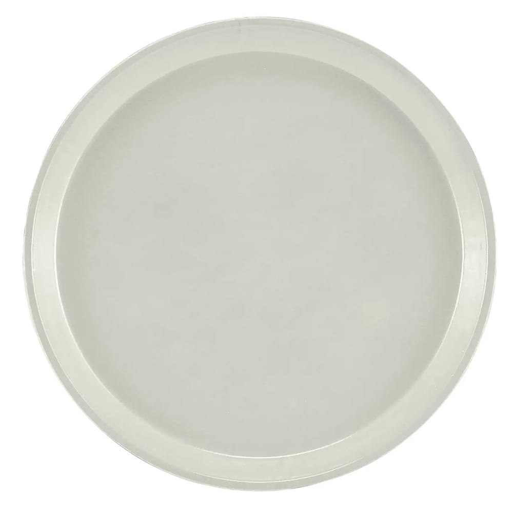 Cambro 1950101 19 1/2" Round Serving Camtray - Low-Profile, Fiberglass, Antique Parchment