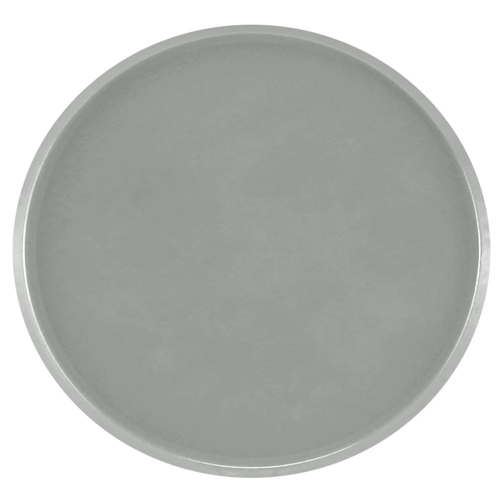 Cambro 1950107 19 1/2" Round Serving Camtray - Low-Profile, Fiberglass, Pearl Gray