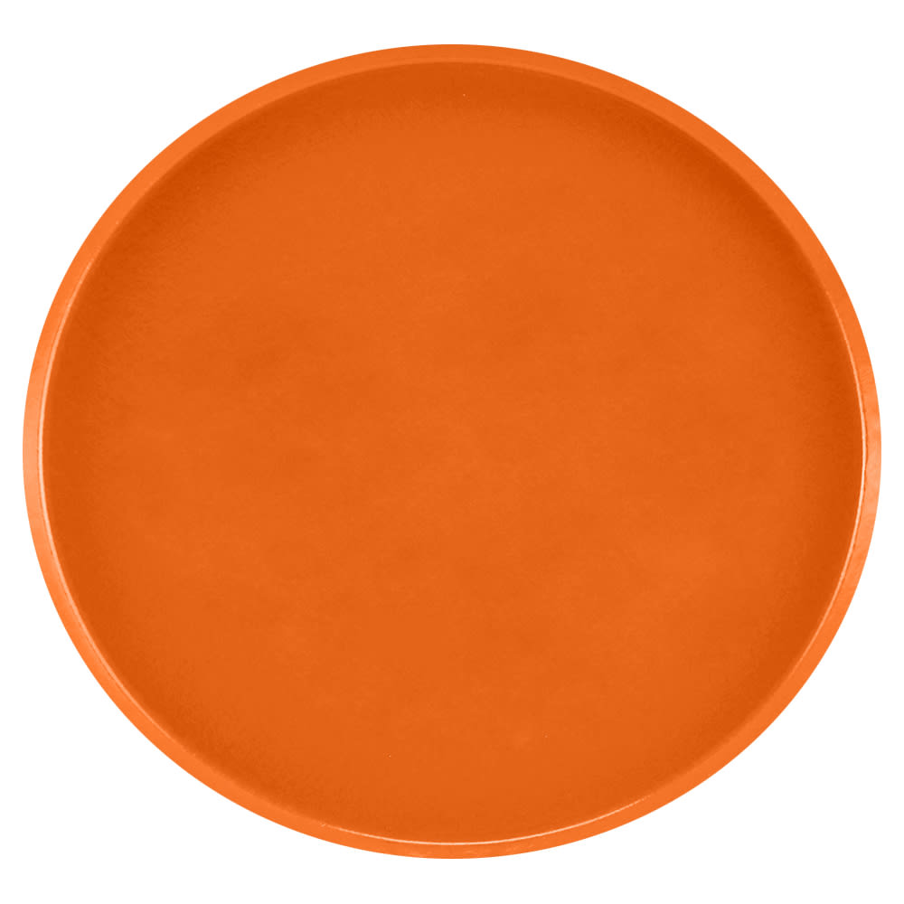 Cambro 1950220 19 1/2" Round Serving Camtray - Low-Profile, Fiberglass, Citrus Orange