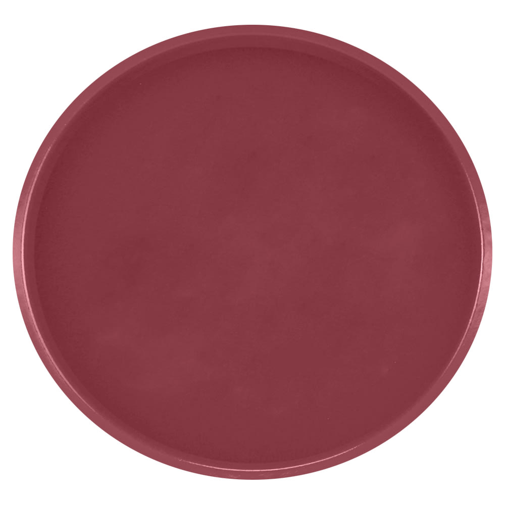 Cambro 1950410 19 1/2" Round Serving Camtray - Low-Profile, Fiberglass, Raspberry Cream