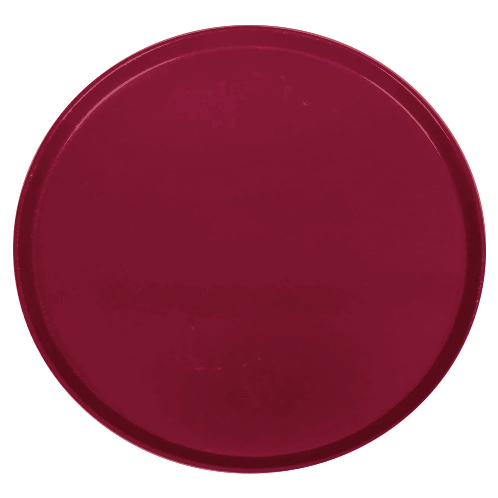Cambro 1950505 19 1/2" Round Serving Camtray - Low-Profile, Fiberglass, Cherry Red