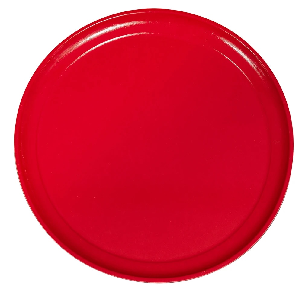 Cambro 1950510 19 1/2" Round Serving Camtray - Low-Profile, Fiberglass, Signal Red