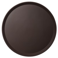 Cambro 1950CT110 19 7/16" Round Camtread Serving Tray - Low Profile, Fiberglass, Black Satin thumbnail 5
