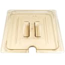 Cambro 20HPCHN150 H-Pan Food Pan Cover - Half Size, Notched, Handle, Non-Stick, Amber thumbnail 4