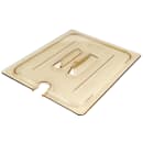 Cambro 20HPCHN150 H-Pan Food Pan Cover - Half Size, Notched, Handle, Non-Stick, Amber thumbnail 5