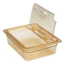 Cambro 20HPLN150 FlipLid Hot Food Pan Cover - Half Size, Notched, Hinged, Amber thumbnail 3