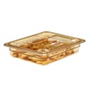 Cambro 20HPLN150 FlipLid Hot Food Pan Cover - Half Size, Notched, Hinged, Amber thumbnail 5