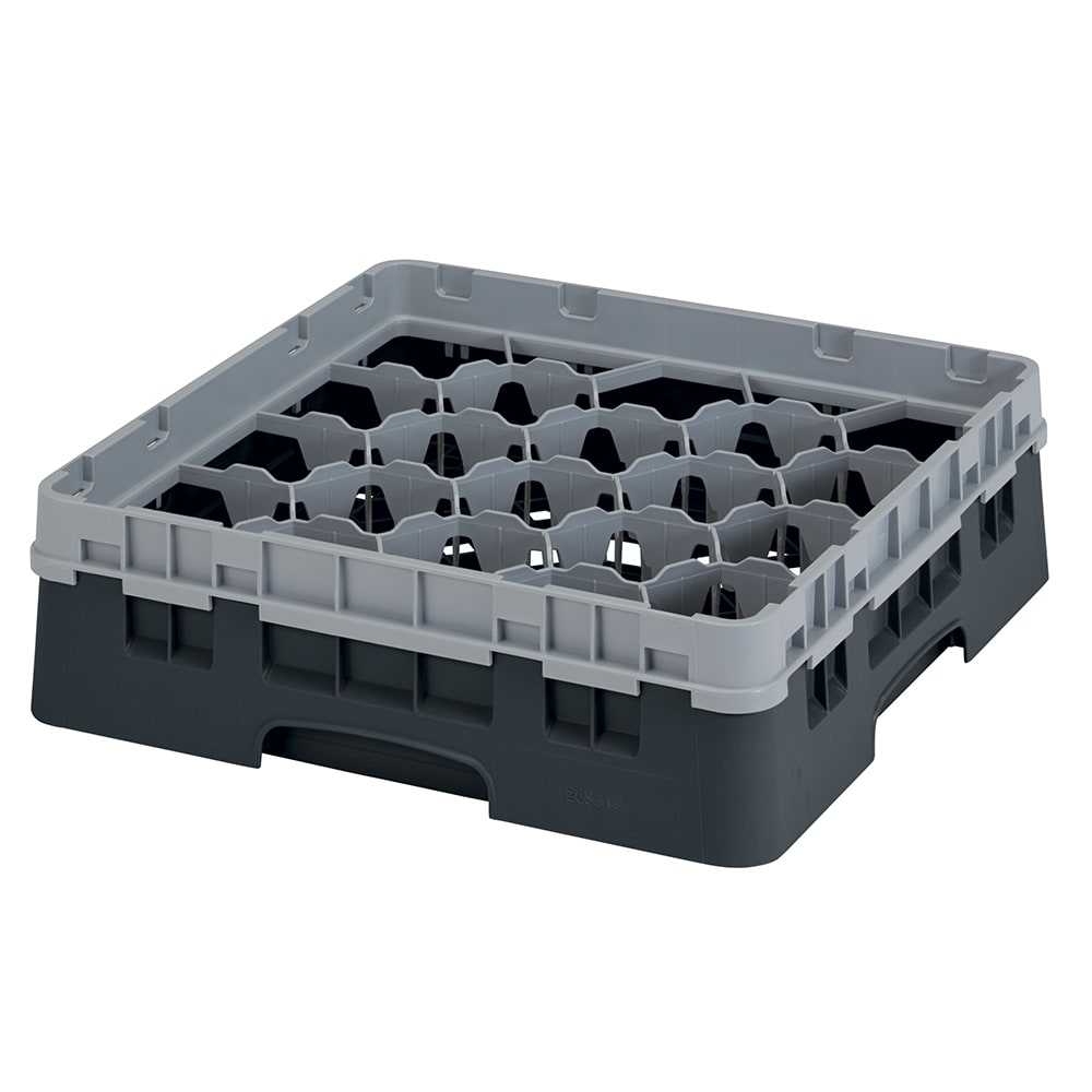 Cambro 20S318110 Camrack® Glass Rack w/ (20) Compartment - (1) Gray Extender, Black