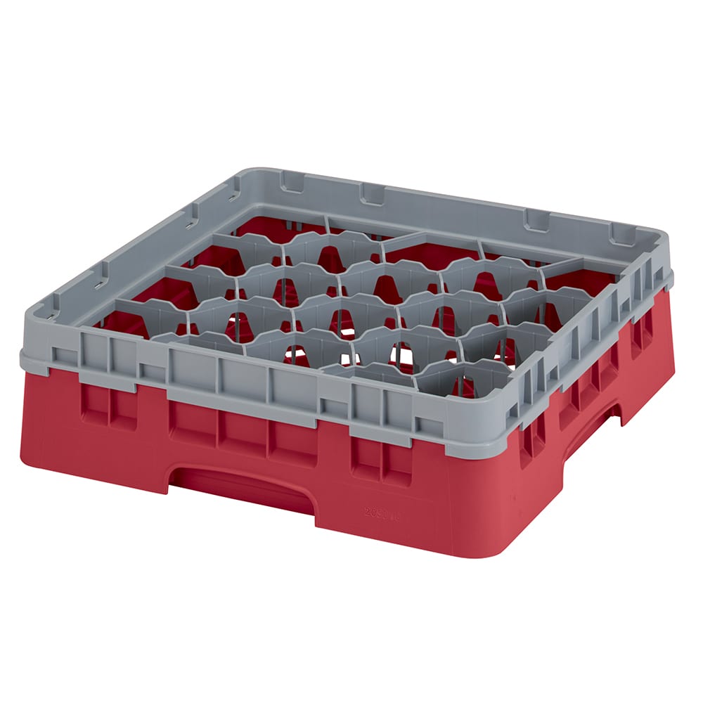 Cambro 20S318416 Camrack® Glass Rack w/ (20) Compartment - (1) Gray Extender, Cranberry