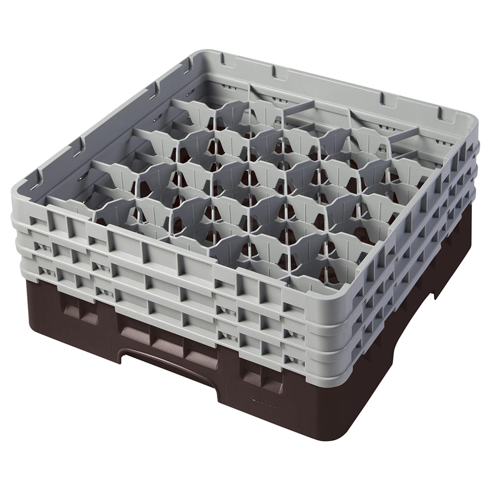 Cambro 20S638167 Camrack® Glass Rack w/ (20) Compartments - (3) Gray Extenders, Brown