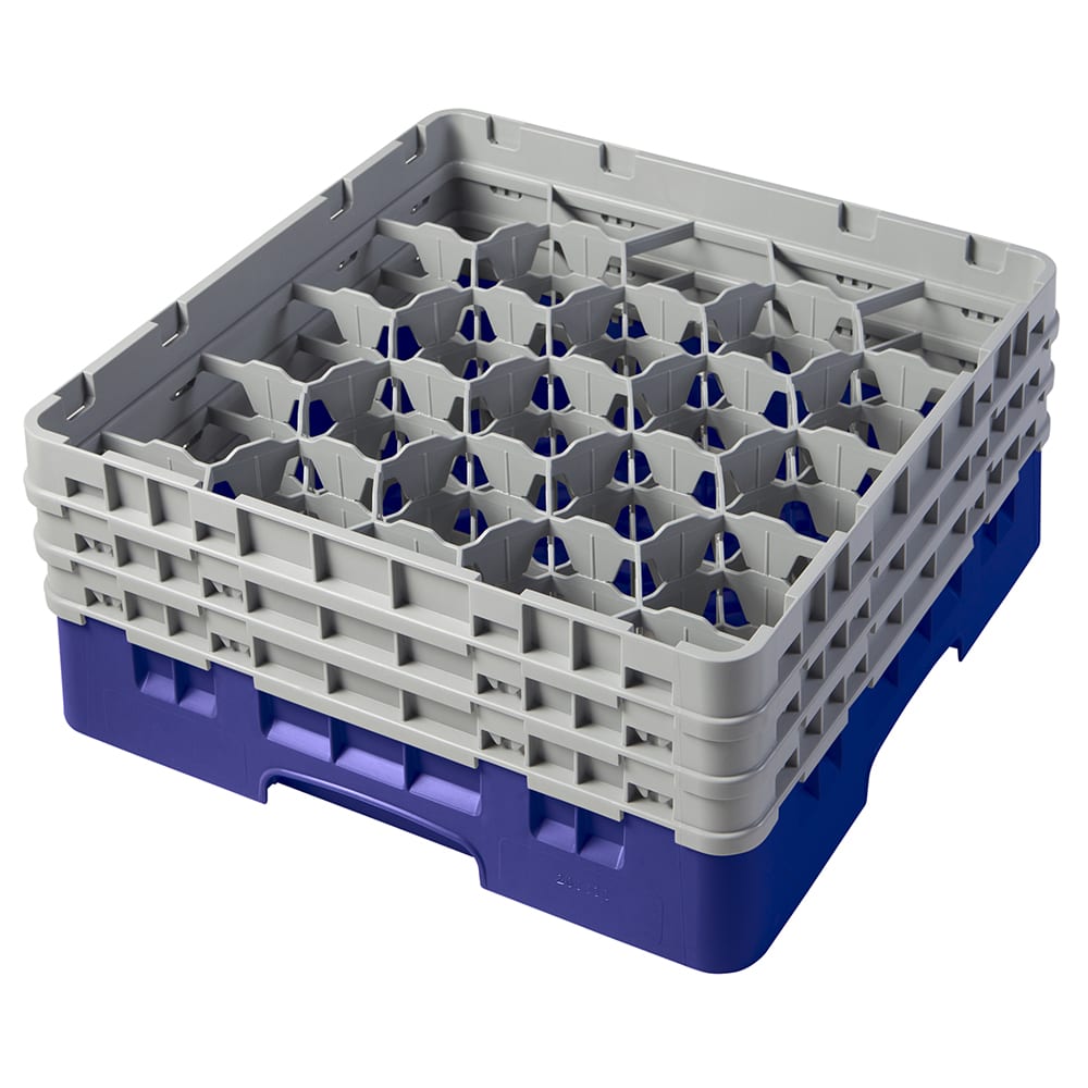 Cambro 20S638186 Camrack® Glass Rack w/ (20) Compartments - (3) Gray Extenders, Navy Blue