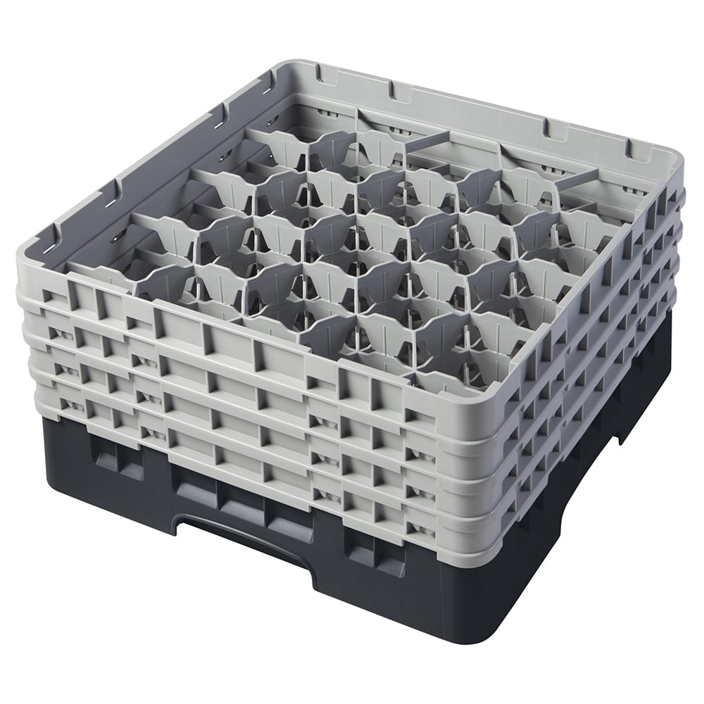 Cambro 20S800110 Camrack® Glass Rack w/ (20) Compartments - (4) Gray Extenders, Black