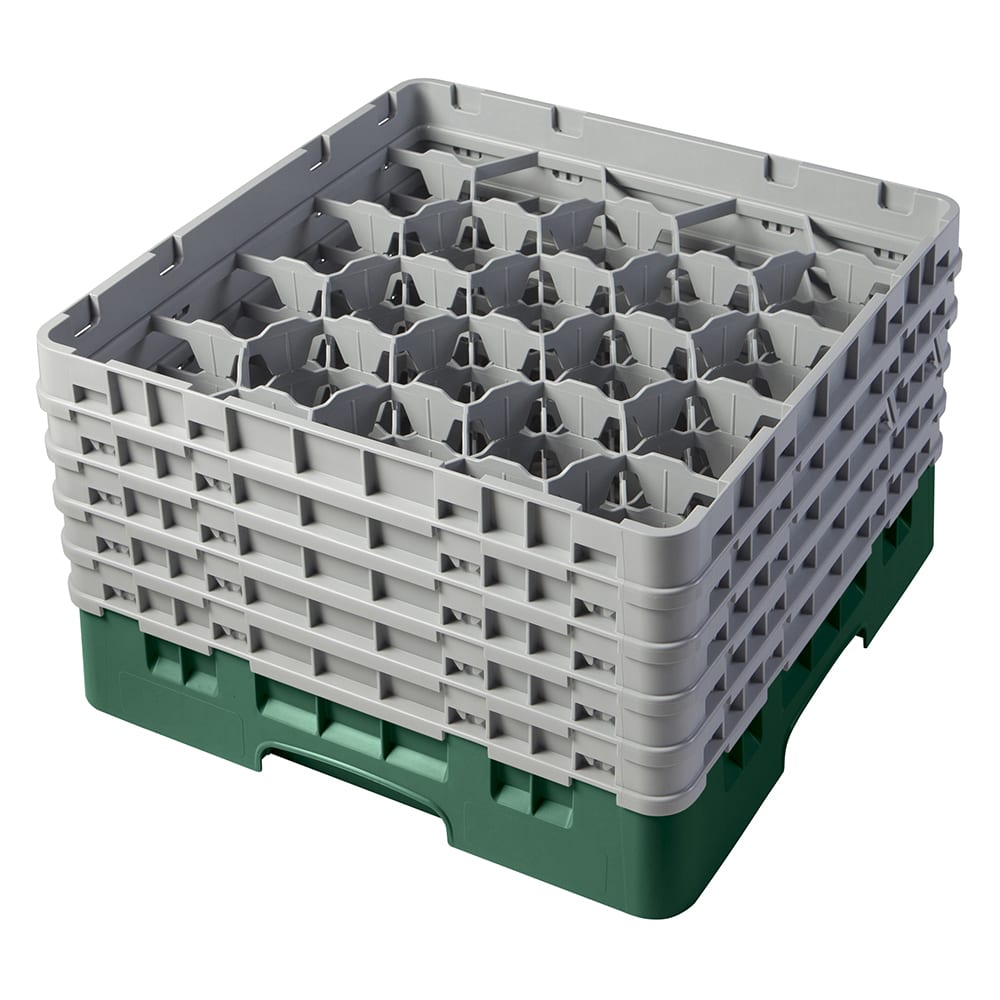 Cambro 20S958119 Camrack® Glass Rack w/ (20) Compartments - (5) Gray Extenders, Sherwood Green