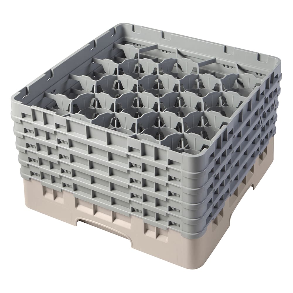 Cambro 20S958184 Camrack® Glass Rack w/ (20) Compartments - (5) Gray Extenders, Beige
