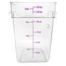 Cambro 22SFSCW441 22 qt Square Food Storage Container - CamSquare®, Allergen-Free, Polycarbonate, Clear thumbnail 2