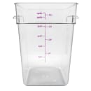 Cambro 22SFSCW441 22 qt Square Food Storage Container - CamSquare®, Allergen-Free, Polycarbonate, Clear thumbnail 3