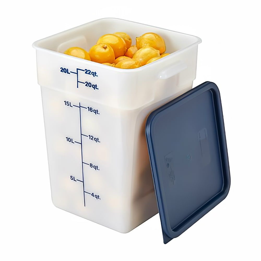Cambro 22SFSP148 22 qt Square Food Storage Container - CamSquare®, Polyethylene, Natural White