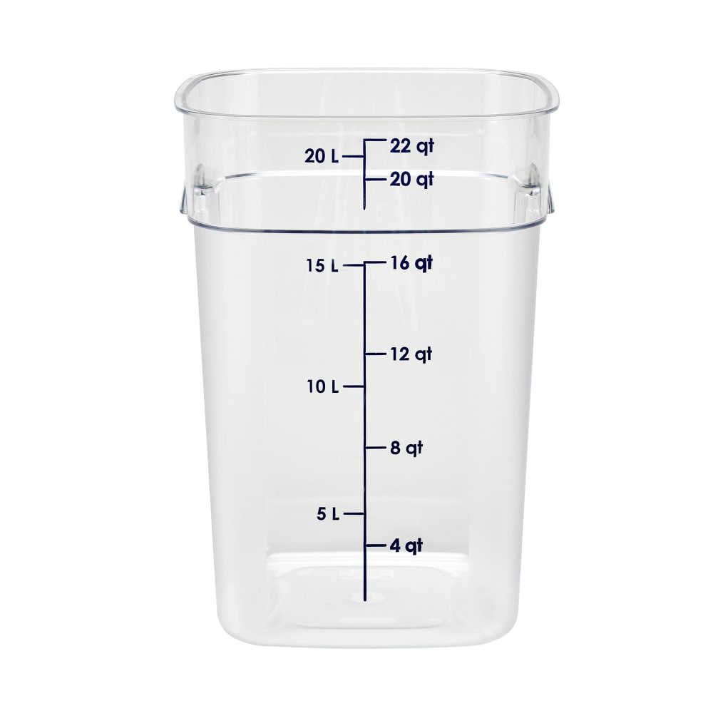 Cambro 22SFSPROCW135 22 qt FreshPro Square Food Storage Container - CamSquare®, Polycarbonate, Blue Graduation