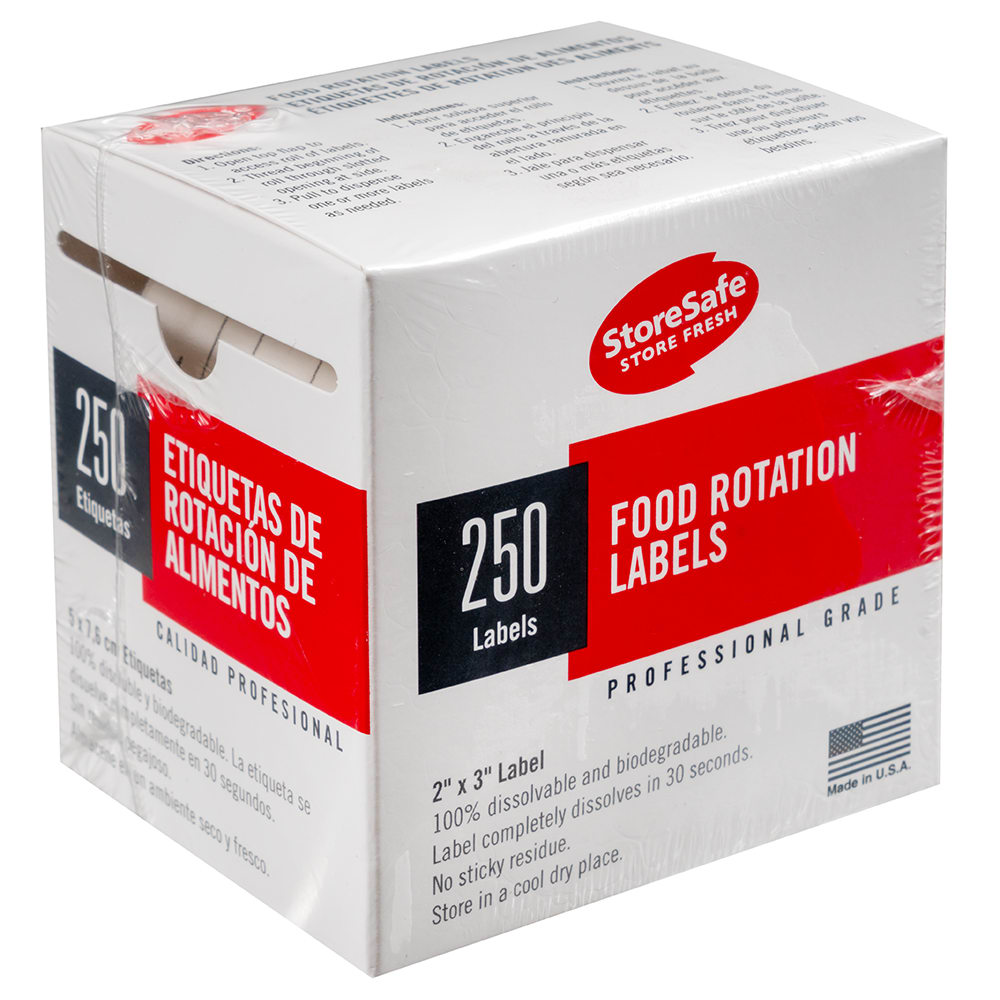 Cambro 23SLB250 StoreSafe® Rectangular Food Rotation Storage Labels - 2" x 3", White