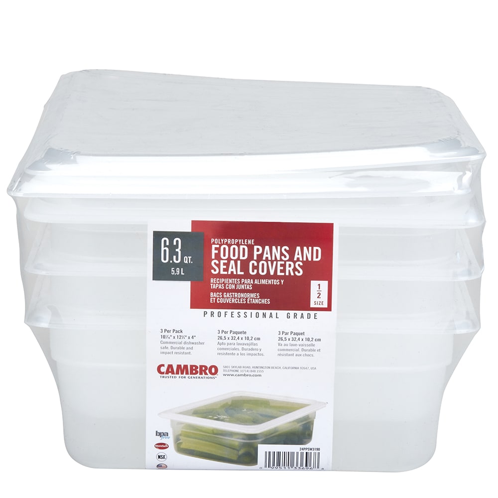 Cambro 24PPSW3190 4"D Half Size Food Pan