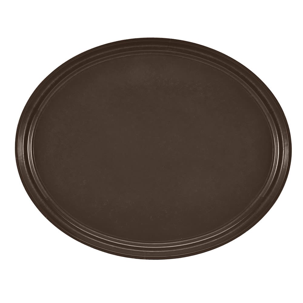 Cambro 2500116 Oval Serving Camtray - 19 1/4x24", Fiberglass, Brazil Brown