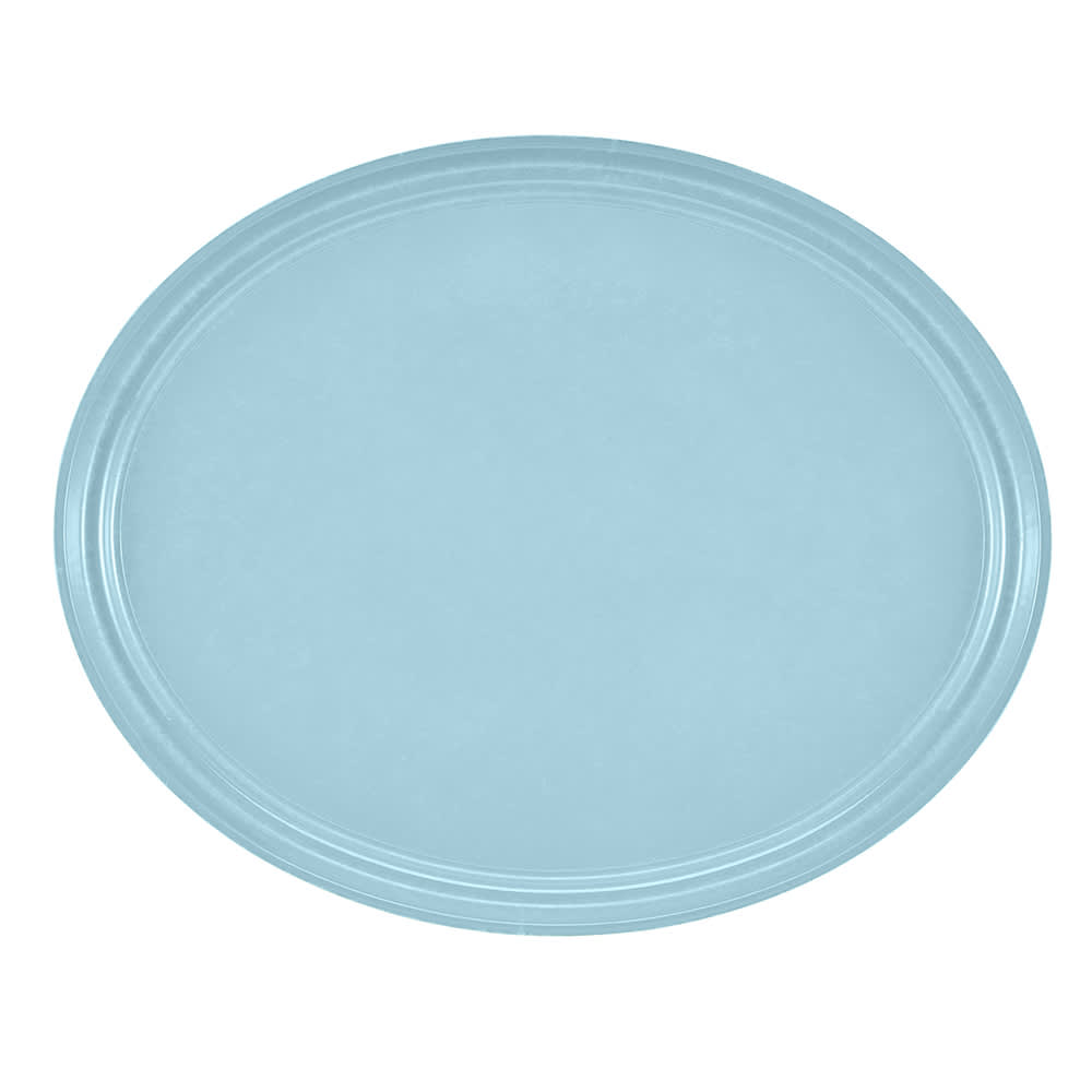 Cambro 2500177 Oval Serving Camtray - 19 1/4x24", Fiberglass, Sky Blue