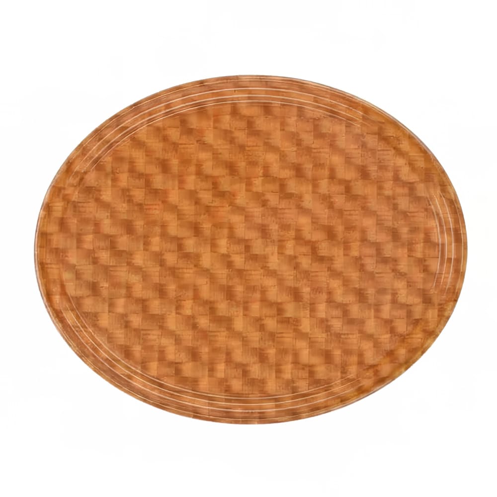 Cambro 2500302 Oval Serving Camtray® - 19 1/4" x 24", Fiberglass, Light Basketweave