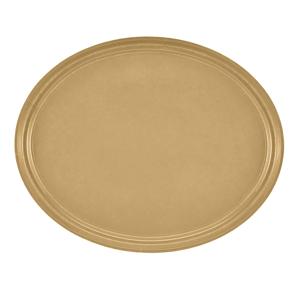 Cambro 2500514 Oval Serving Camtray - 19 1/4x24", Fiberglass, Earthen Gold