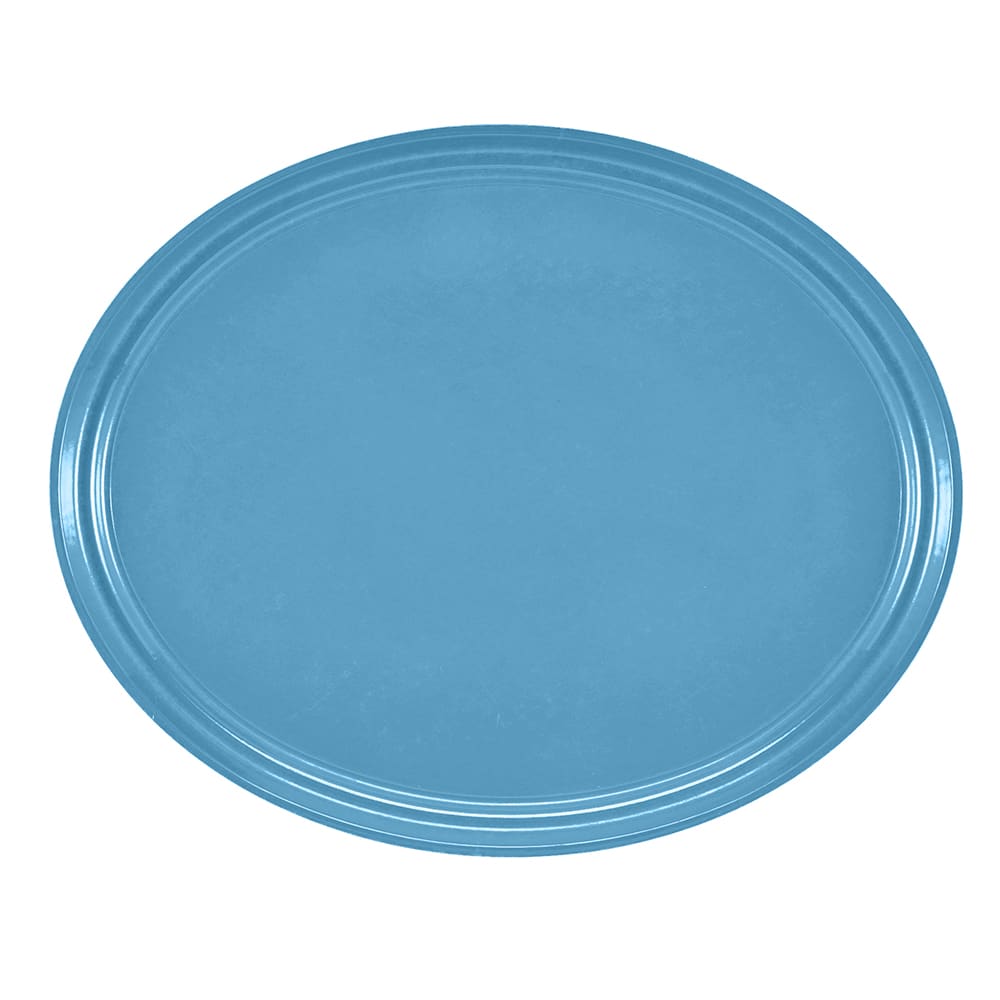 Cambro 2500518 Oval Serving Camtray - 19 1/4x24", Fiberglass, Robin Egg Blue