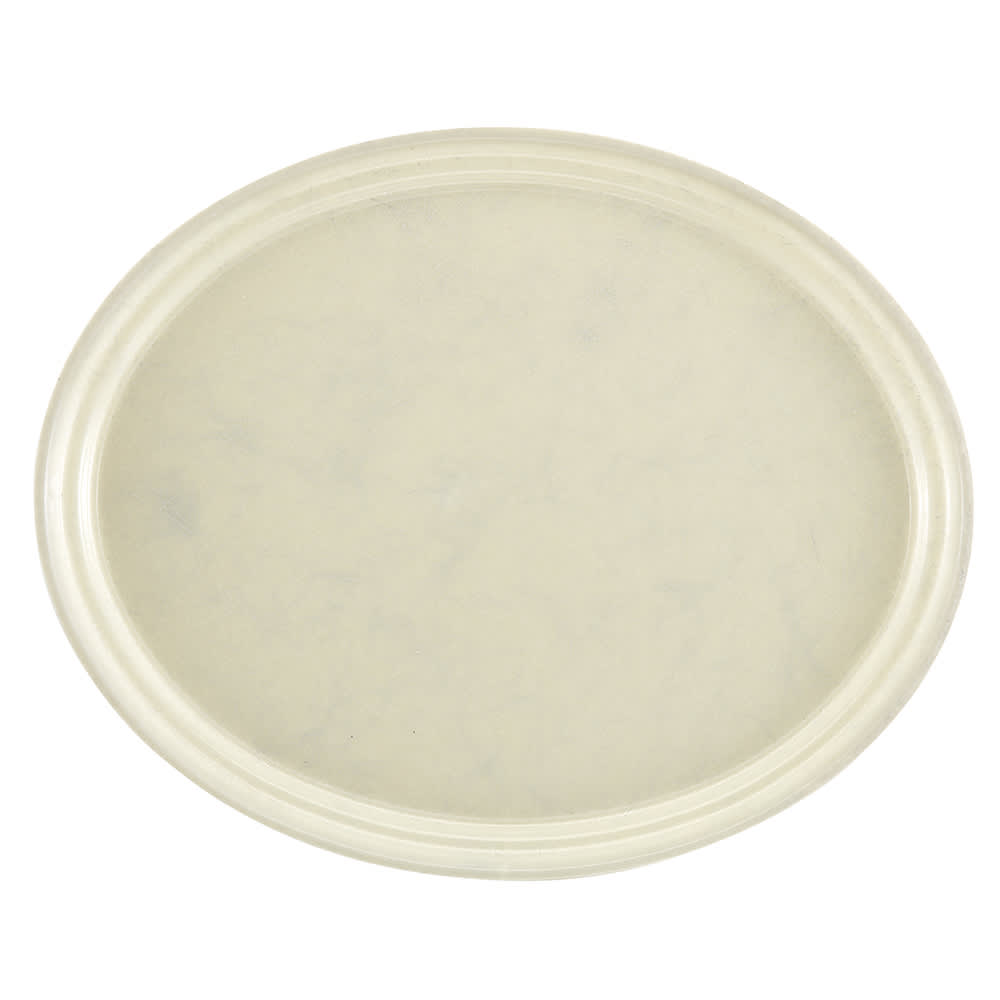 Cambro 2500531 Oval Serving Camtray - 19 1/4x24", Fiberglass, Galaxy Antique Parchment Silver