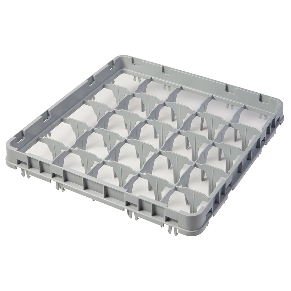 Cambro 25E1151 Full Size Glass Rack Extender w/ (25) Compartments - Full Drop, Soft Gray