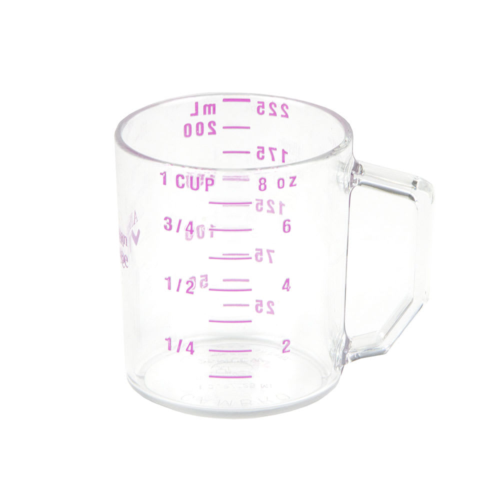Cambro 25MCCW441 Dry Measuring Cup w/ 1 Cup Capacity, Allergen-Free, Polycarbonate, Clear