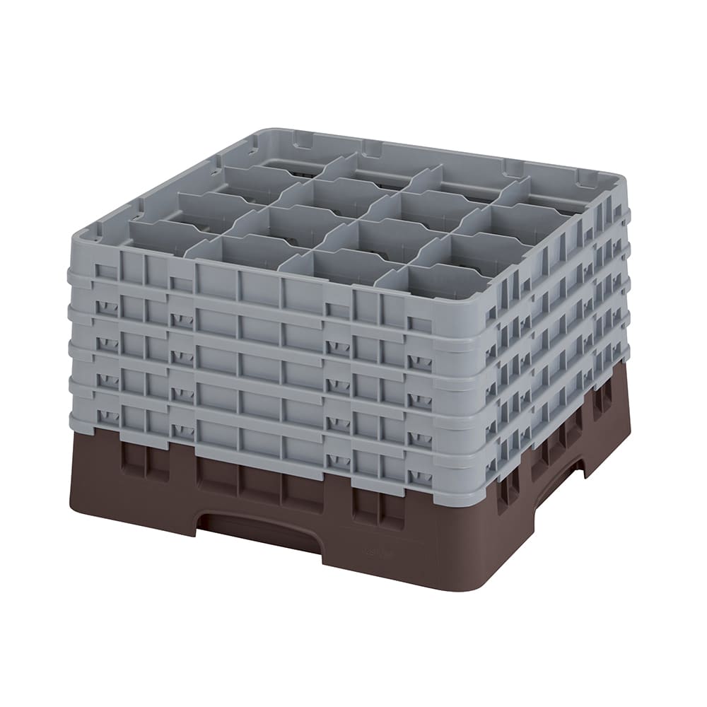 Cambro 25S1058167 Camrack® Glass Rack w/ (25) Compartments - (5) Gray Extenders, Brown