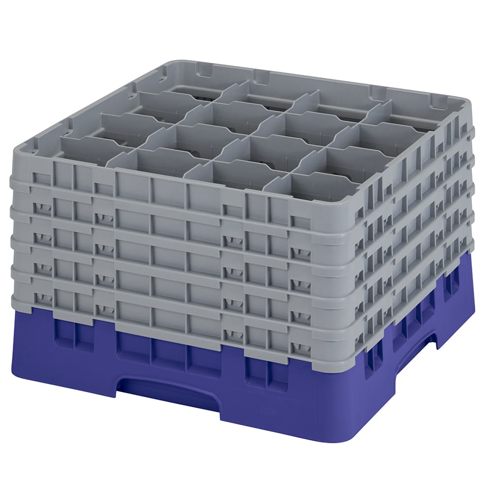 Cambro 25S1058186 Camrack® Glass Rack w/ (25) Compartments - (5) Gray Extenders, Navy Blue