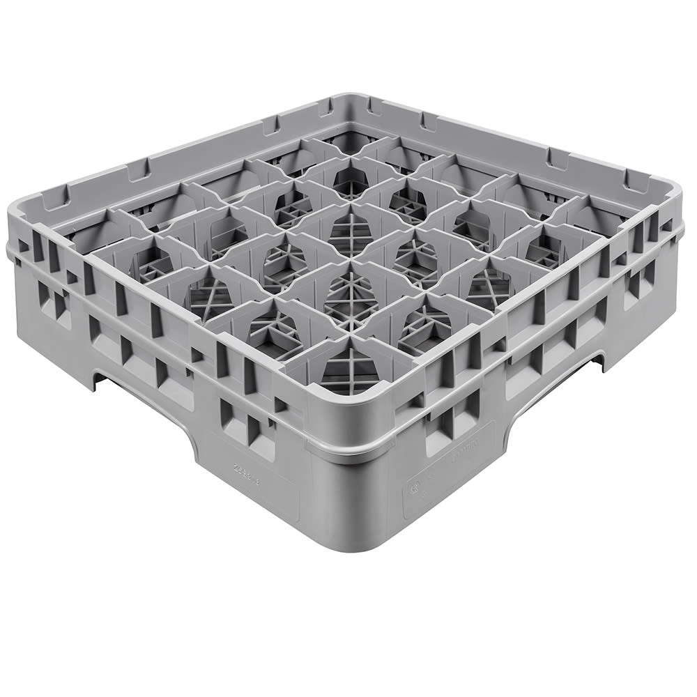 Cambro 25S318151 Camrack® Glass Rack w/ (25) Compartments - (1) Gray Extender, Soft Gray