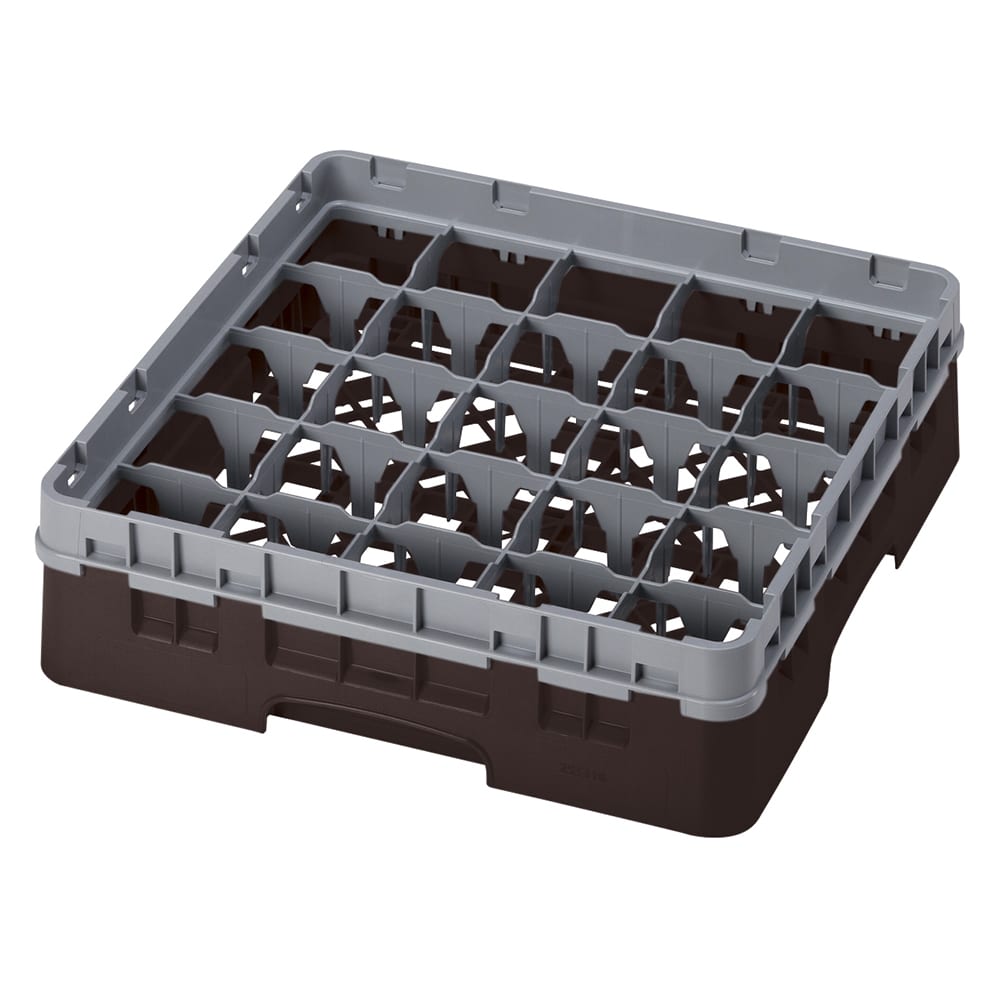 Cambro 25S318167 Camrack® Glass Rack w/ (25) Compartments - (1) Gray Extender, Brown
