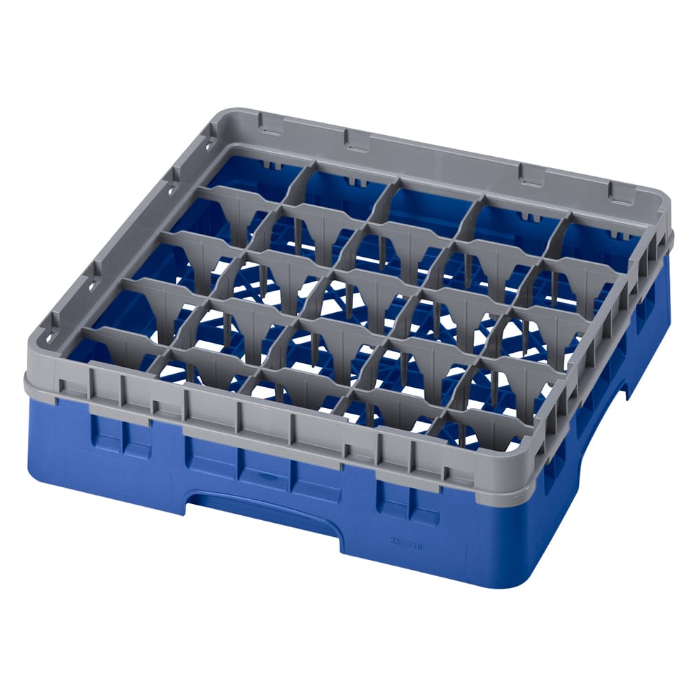Cambro 25S318168 Camrack® Glass Rack w/ (25) Compartments - (1) Gray Extender, Blue