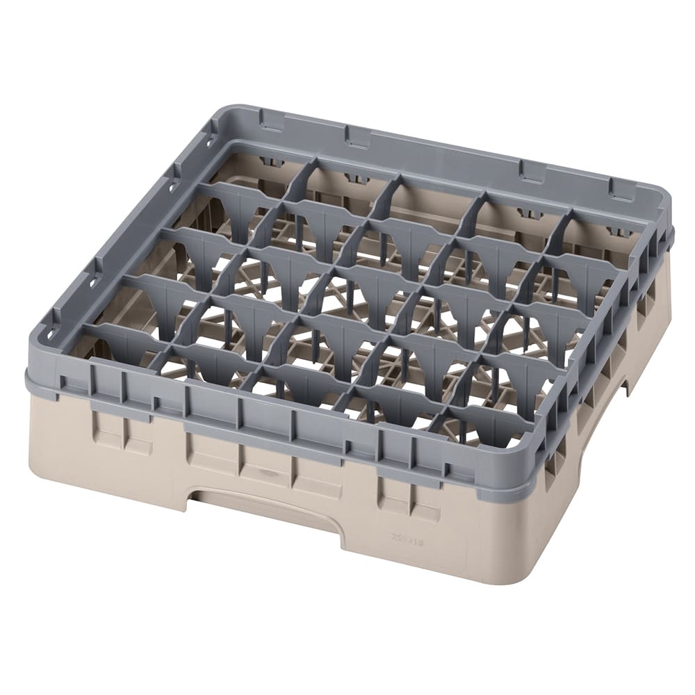 Cambro 25S318184 Camrack® Glass Rack w/ (25) Compartments - (1) Gray Extender, Beige