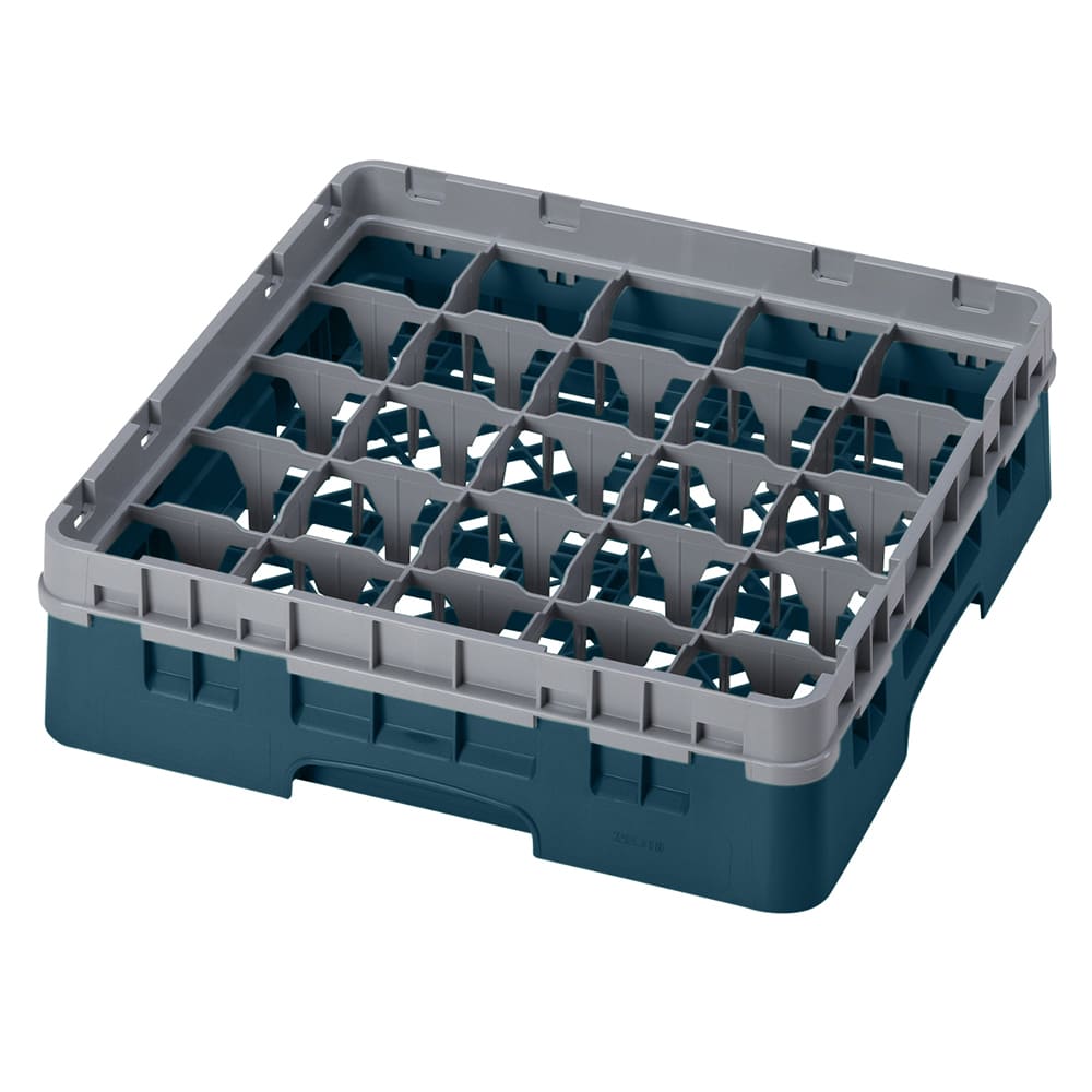 Cambro 25S318414 Camrack® Glass Rack w/ (25) Compartments - (1) Gray Extender, Teal