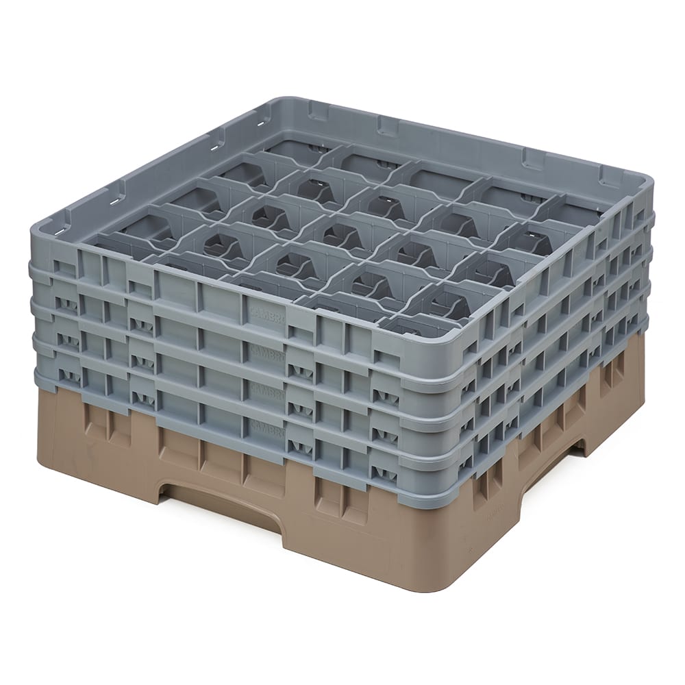 Cambro 25S800184 Camrack® Glass Rack w/ (25) Compartments - (4) Extenders, Beige