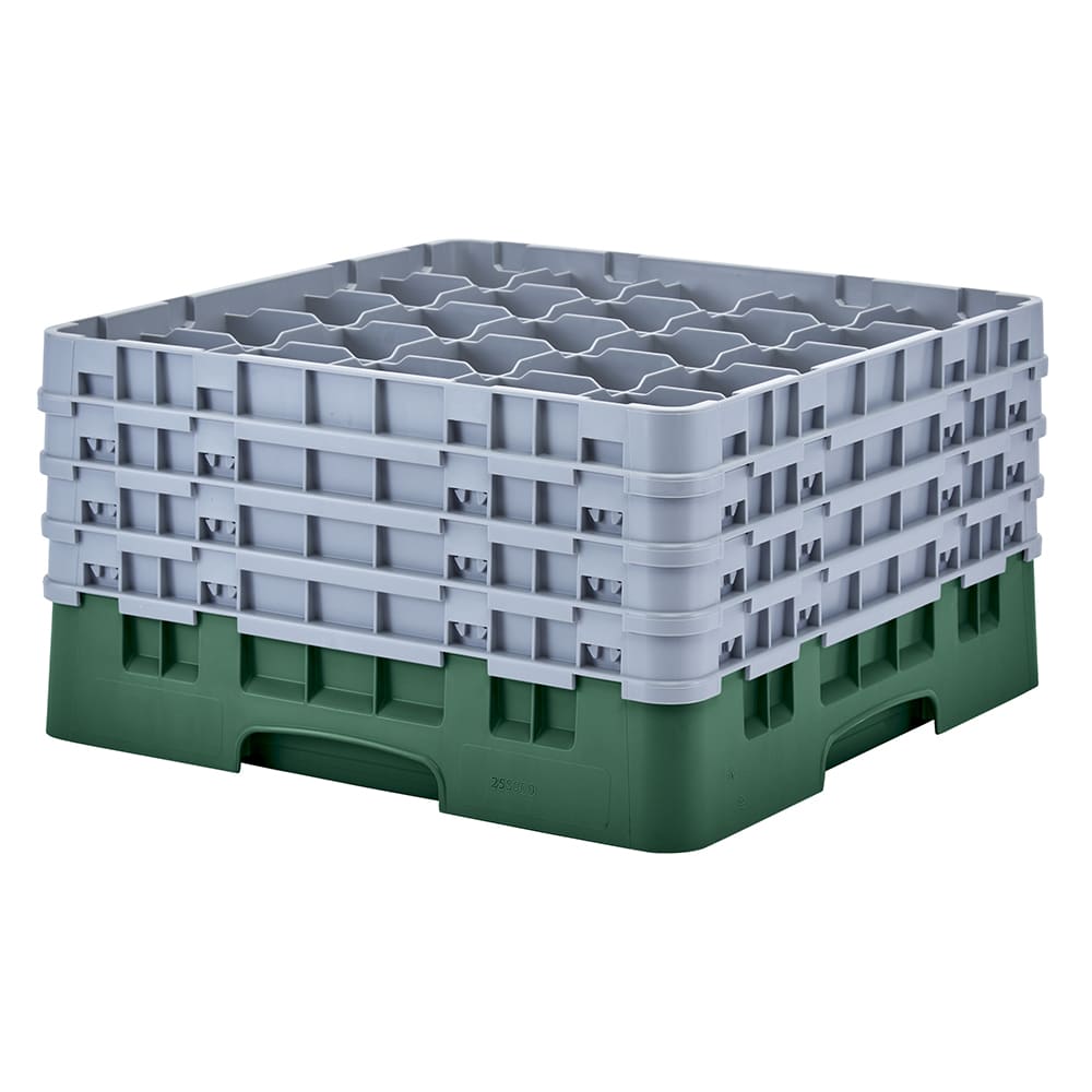 Cambro 25S900119 Camrack® Glass Rack w/ (25) Compartments - (4) Extenders, Sherwood Green